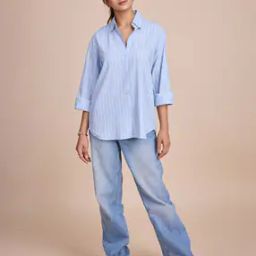 Women Striped Oversized Fit Shirt-image-97