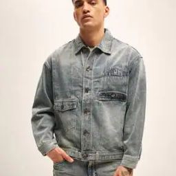 Men Mid-Wash Regular Fit Denim Jacket-picture-14