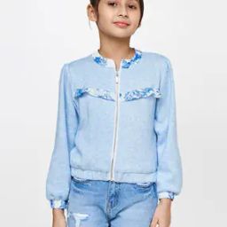 Zip-Front Jacket with Ruffles-18