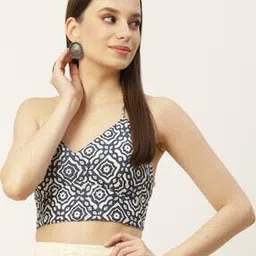 molcha by babita singh Women Floral Print Back-Open Cotton Blouse-picture-46