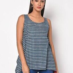 Women Checked Round-Neck Tunic-image-84