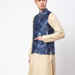 Geometric Print Nehru Jacket-0