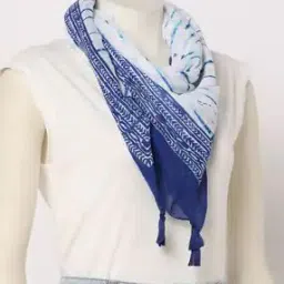 Printed Scarf with Tassels-image-78