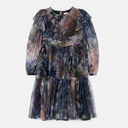 Floral Print Round-Neck Fit & Flare Dress-picture-24
