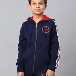 Boys Embroidered Hoodie with Drawstrings-47