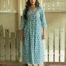 fabnex Women Floral Print A-Line Kurta & Pants Set-picture-1