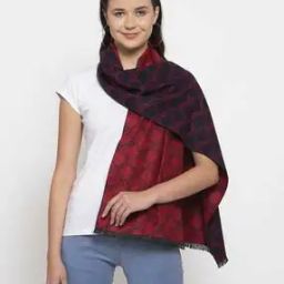 Checked Stole with Fringe Hems-picture-18