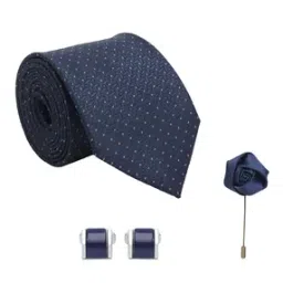 Men Woven Tie with Cufflink Set-image-64