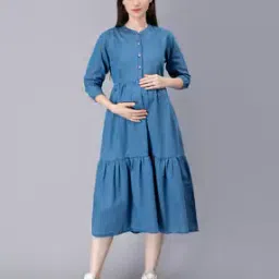 Fit & Flare Dress with Back Tie-Up-image-70