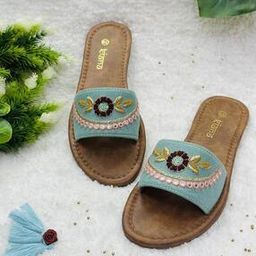 Embroidered Slip-On Slides Flip-Flops-29