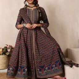 Women Printed Flared Kurta Set-image-22