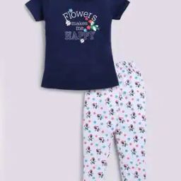 Girl Graphic Print T-Shirt & Pyjamas Set-image-97