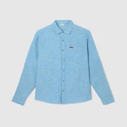 Boys Typographic Print Regular Fit Shirt-image-70