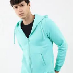 Zip-Front Hoodie with Split-Kangaroo Pockets-image-31