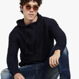 Panelled Hoodie with Ribbed Hems-image-96