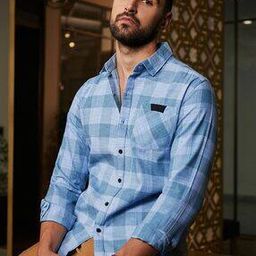 campus sutra Men Checked Regular Fit Shirt with Patch Pocket-picture-16