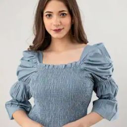 Puff Sleeves Square Neck Crop Top-image-14