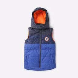 Quilted Sleeveless Jacket with Hood-image-52