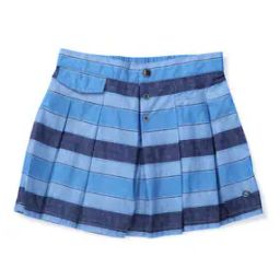 Striped Skorts with Pleat Details-image-88