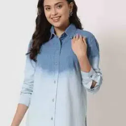 orchid blues Colourblock Shirt with Cuffed-Sleeves-picture-37
