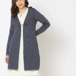 Chevron Pattern Longline Shrug-7