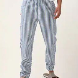 Striped Stretch Cotton Tapered Woven Pyjamas-picture-46