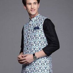 Printed Nehru Jacket-image-102