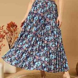 Women Floral Print A-Line Skirt-image-92