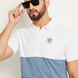 Regular Fit Colourblock Polo T-Shirt with Ribbed Hem-picture-7