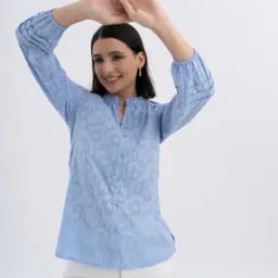 Floral Pattern Top with Frilled Detail-28