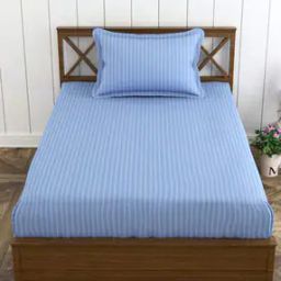 Striped Bedsheets with 1 Pillow Cover-50