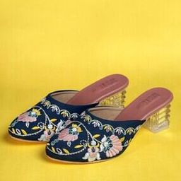 Women Chunky-Heeled Shoes with Canvas Upper-picture-0