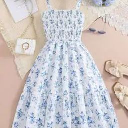 Girl Floral Print Fit & Flare Dress-image-4