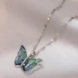 Women Crystal Butterfly Pendent with Chain-14