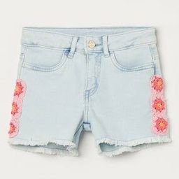 Girls Embroidery Regular Fit Shorts-picture-26