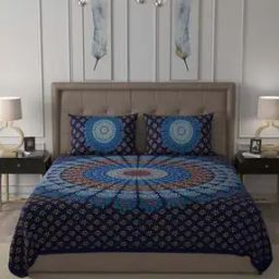 Printed Double Bedsheet with 2 Pillow Covers-26