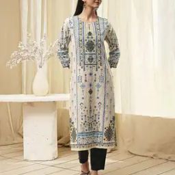 Women Printed No Darts Straight Kurta-image-22
