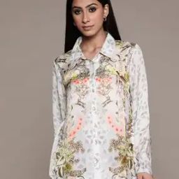 Floral Print Shirt with Spread Collar-image-28