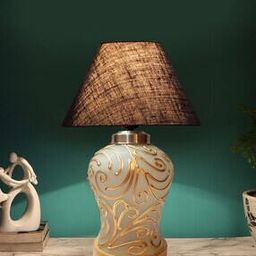 devansh Table Lamp with Shade & Wooden Base-picture-6