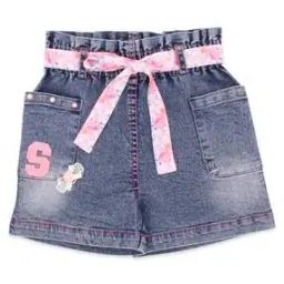 Girls Typographic Print Regular Fit Shorts-image-52