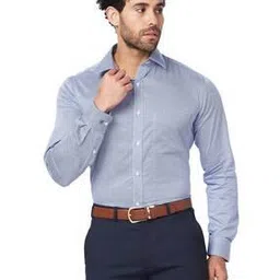 raymond Men Slim Fit Cutaway Collar Shirt-picture-13