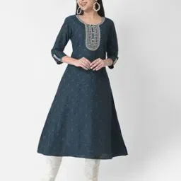 Women A-Line Kurta with Embroidery Yoke-picture-18