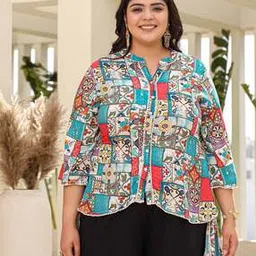 Women Printed Flared Tunic-image-86