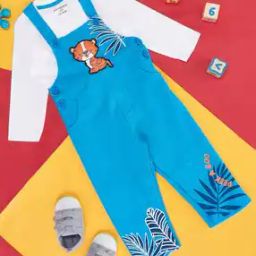 Boys Cotton Printed T-shirt And Dungaree Set-picture-23