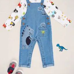 Boys Graphic Printed T-shirt And Dungaree Sets-picture-38