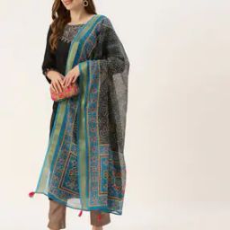 Prined Dupatta with Tassels-38