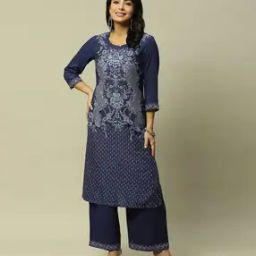 Women Floral Print Straight Kurta with Palazzos-image-69
