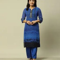 Women Printed Straight Kurta with Pants-image-1