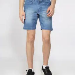 Men Slim Fit Flat-Front Denim Shorts-picture-41