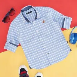 pantaloons junior Boy Regular Fit Striped Shirt-picture-49